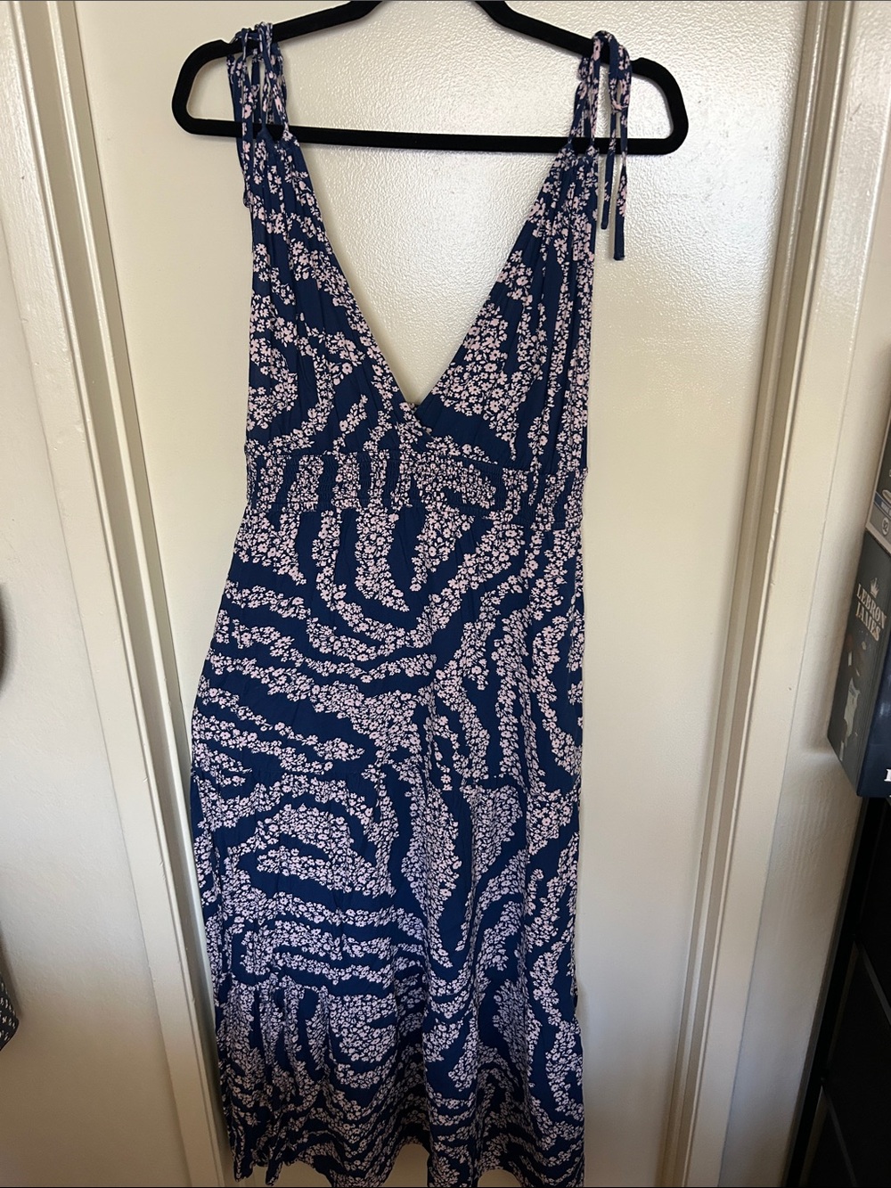 Patrons of Peace Navy with Light Pink Floral Camisole Dress